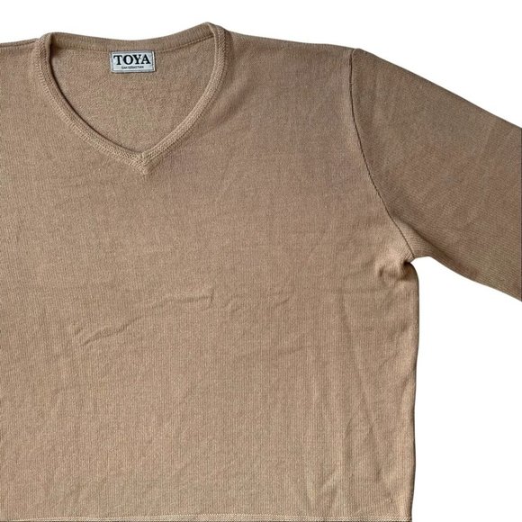 Toya San Sebastian (Spain) Interlock V-Neck Sweater Beige : L - Picture 3 of 5